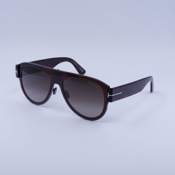 🕶️ New Tom Ford Lyle 02 FT1074 48T Sunglasses - Brown Frame, Bordeaux Lenses
